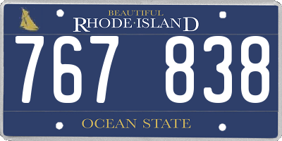 RI license plate 767838