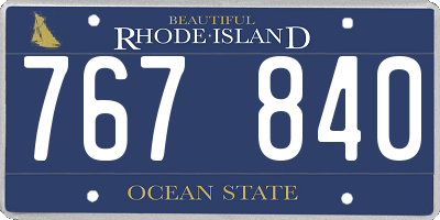 RI license plate 767840