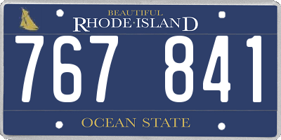 RI license plate 767841