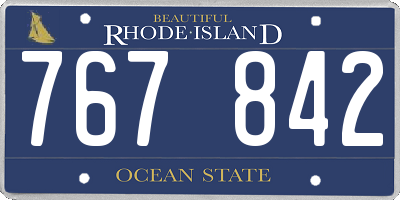 RI license plate 767842