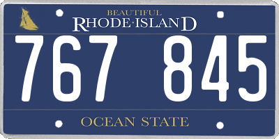 RI license plate 767845