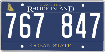 RI license plate 767847