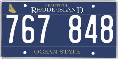 RI license plate 767848