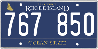 RI license plate 767850