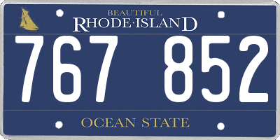 RI license plate 767852