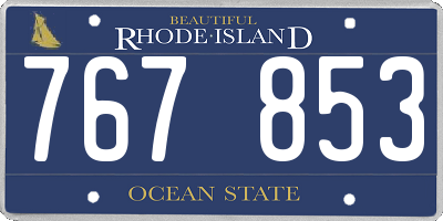 RI license plate 767853