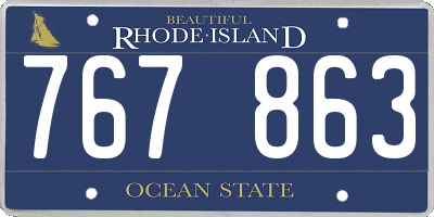 RI license plate 767863