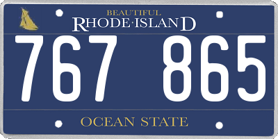 RI license plate 767865