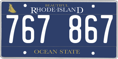 RI license plate 767867