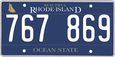 RI license plate 767869