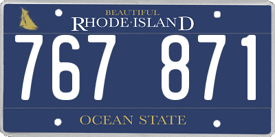 RI license plate 767871