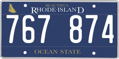 RI license plate 767874