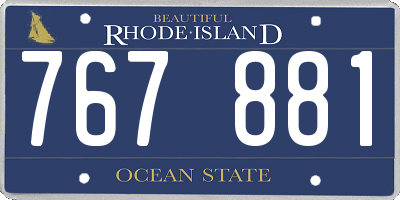 RI license plate 767881