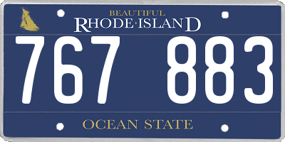 RI license plate 767883