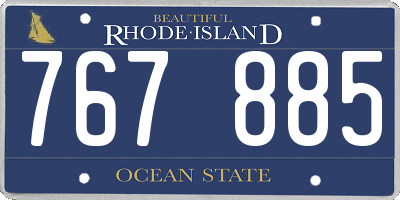 RI license plate 767885