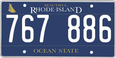 RI license plate 767886