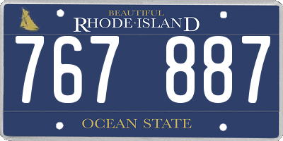 RI license plate 767887