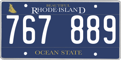 RI license plate 767889