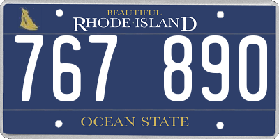 RI license plate 767890