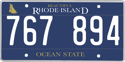 RI license plate 767894