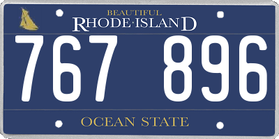 RI license plate 767896