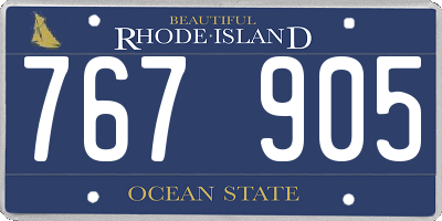 RI license plate 767905