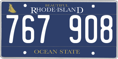RI license plate 767908