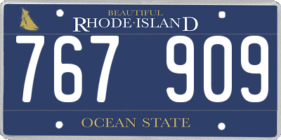 RI license plate 767909
