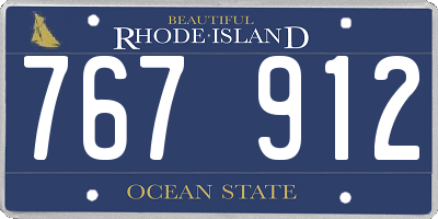 RI license plate 767912