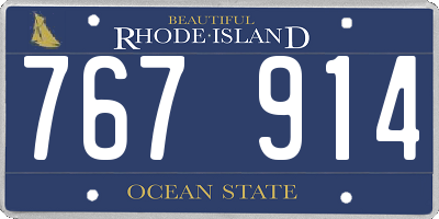 RI license plate 767914