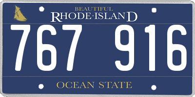 RI license plate 767916