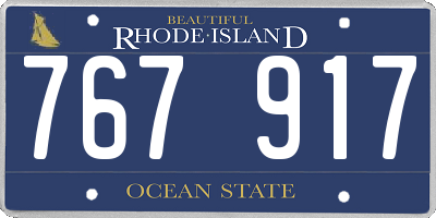 RI license plate 767917