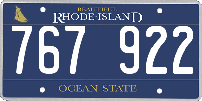 RI license plate 767922