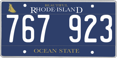 RI license plate 767923