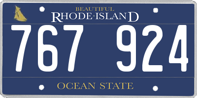 RI license plate 767924