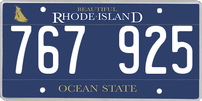 RI license plate 767925