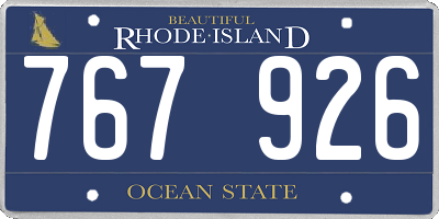 RI license plate 767926