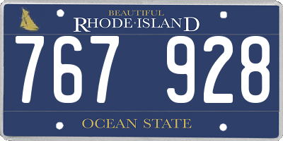 RI license plate 767928