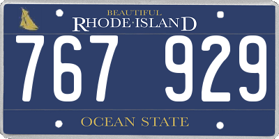 RI license plate 767929