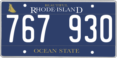 RI license plate 767930