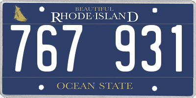 RI license plate 767931
