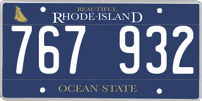 RI license plate 767932