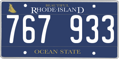 RI license plate 767933