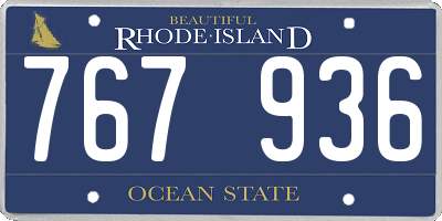 RI license plate 767936