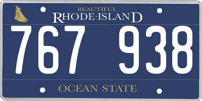 RI license plate 767938