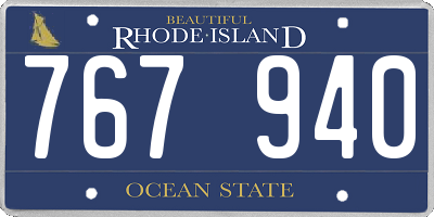 RI license plate 767940
