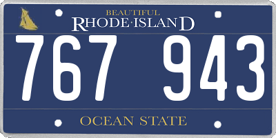 RI license plate 767943