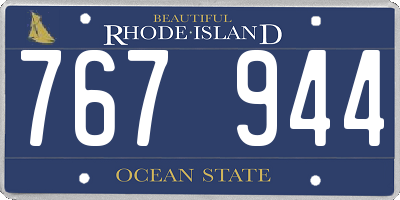 RI license plate 767944