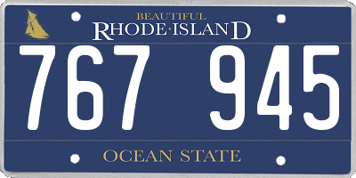 RI license plate 767945