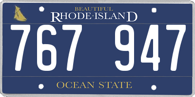 RI license plate 767947